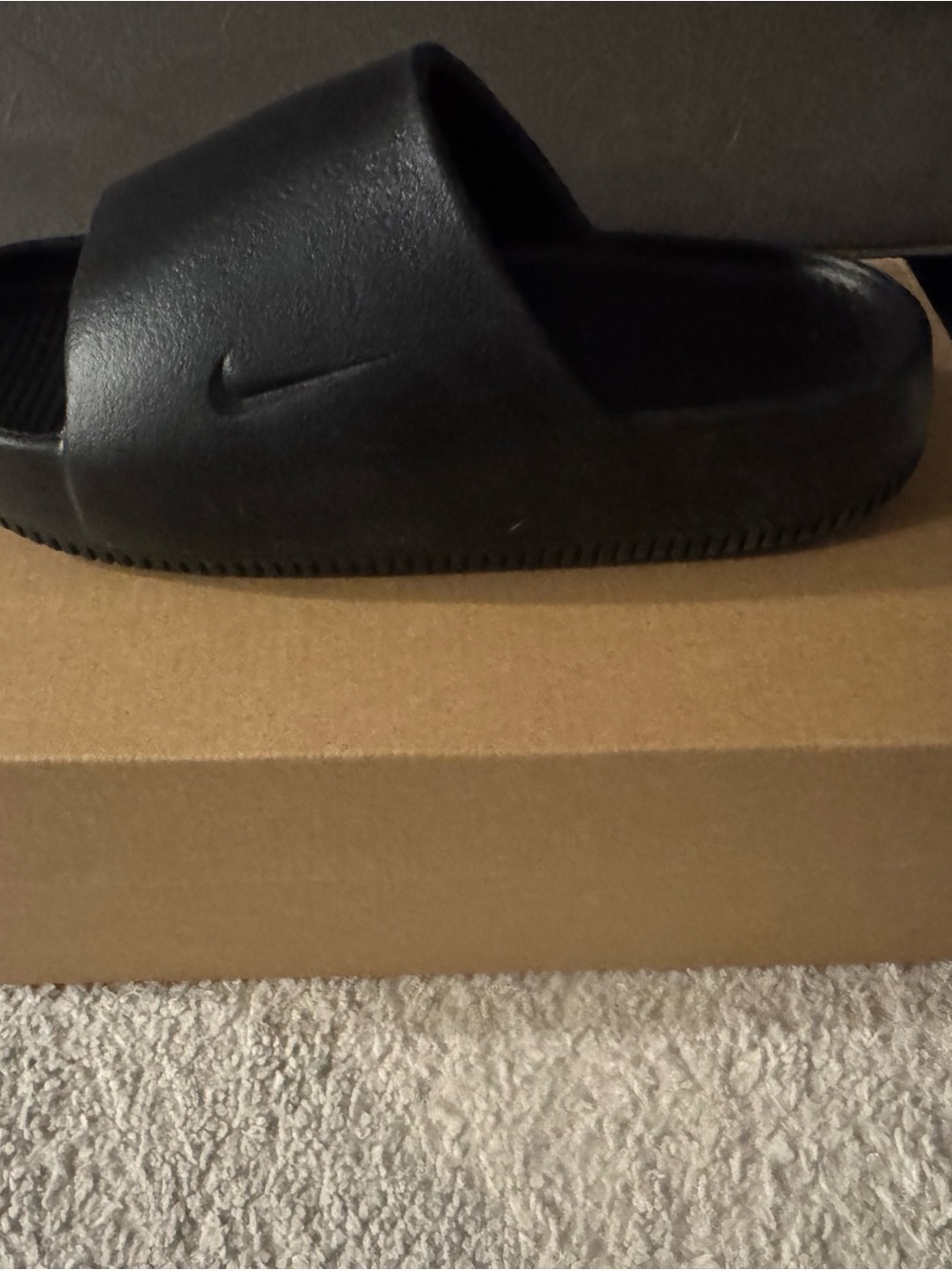 Nike Youth Black Slide Sandals